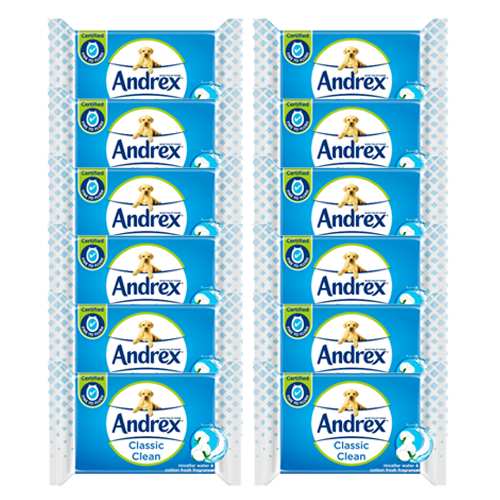 Andrex Moist Classic Washlets | 12 Packs x 40 Wipes