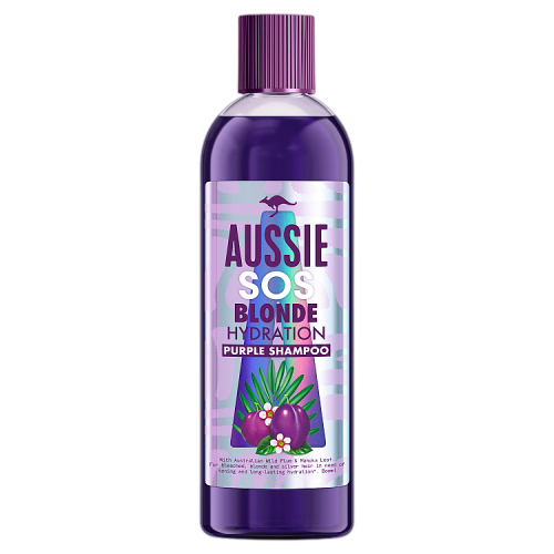 Aussie SOS Blonde Hair Hydration Vegan Purple Shampoo, 290ml
