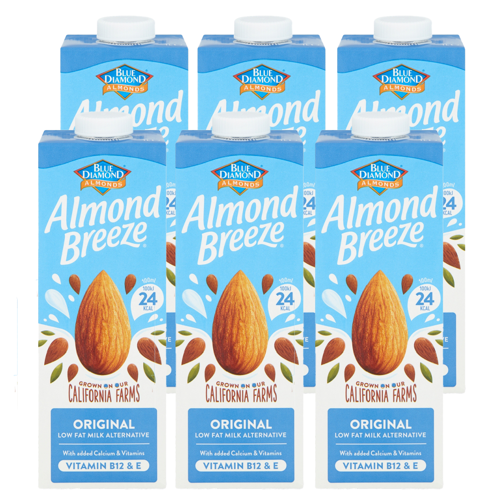 Blue Diamond Almond Breeze Original Low Fat Almond Milk | 8 Cartons x 1L
