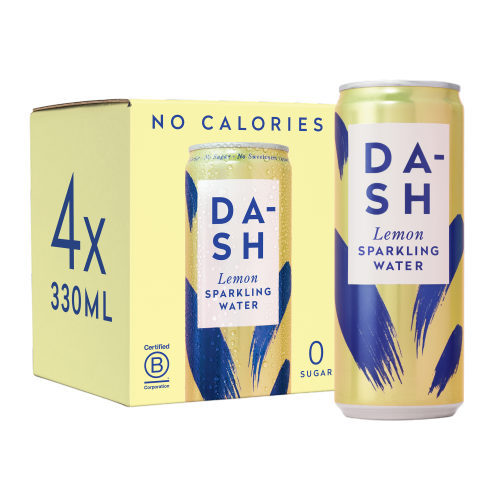 Dash Water Lemon Infused Sparkling Water 4 x 330ml