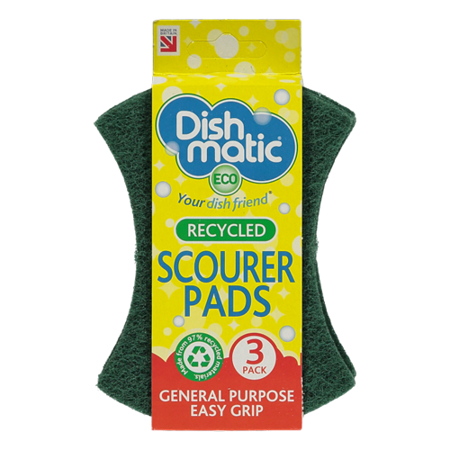 Dishmatic Recycled Heavy Duty Scourer Pads x 3