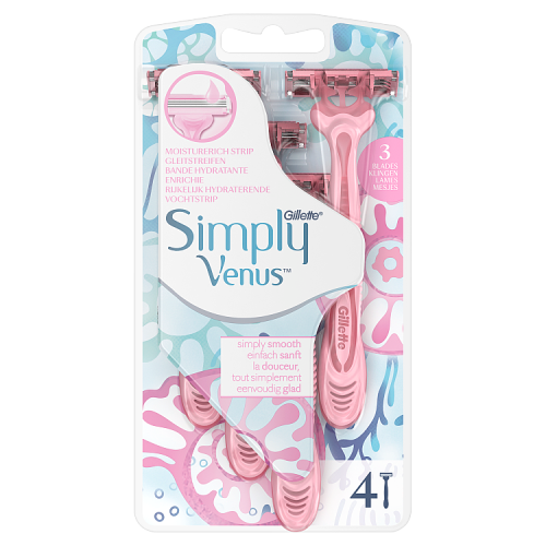 Gillette Simply Venus 3 Razors | Pack Of 4 Razors
