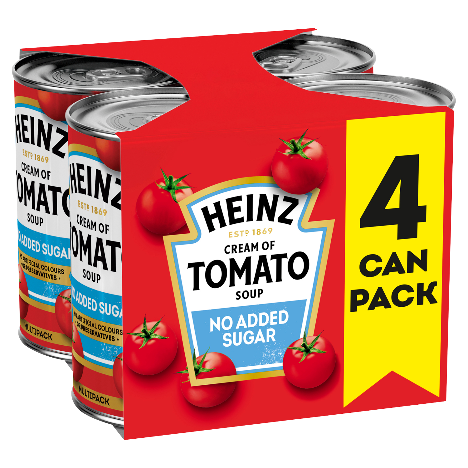 Heinz No Added Sugar Cream of Tomato Soup | 4 Tins x 400g