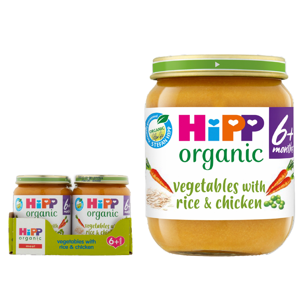 HiPP Organic Vegetables with Rice And Chicken Jar 6+ Months | 6 Jars x 125g