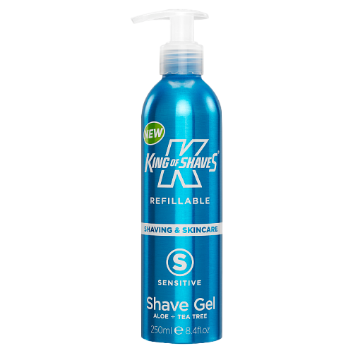 King of Shaves Sensitive Shave Gel Refillable Aluminium Bottle 250ml