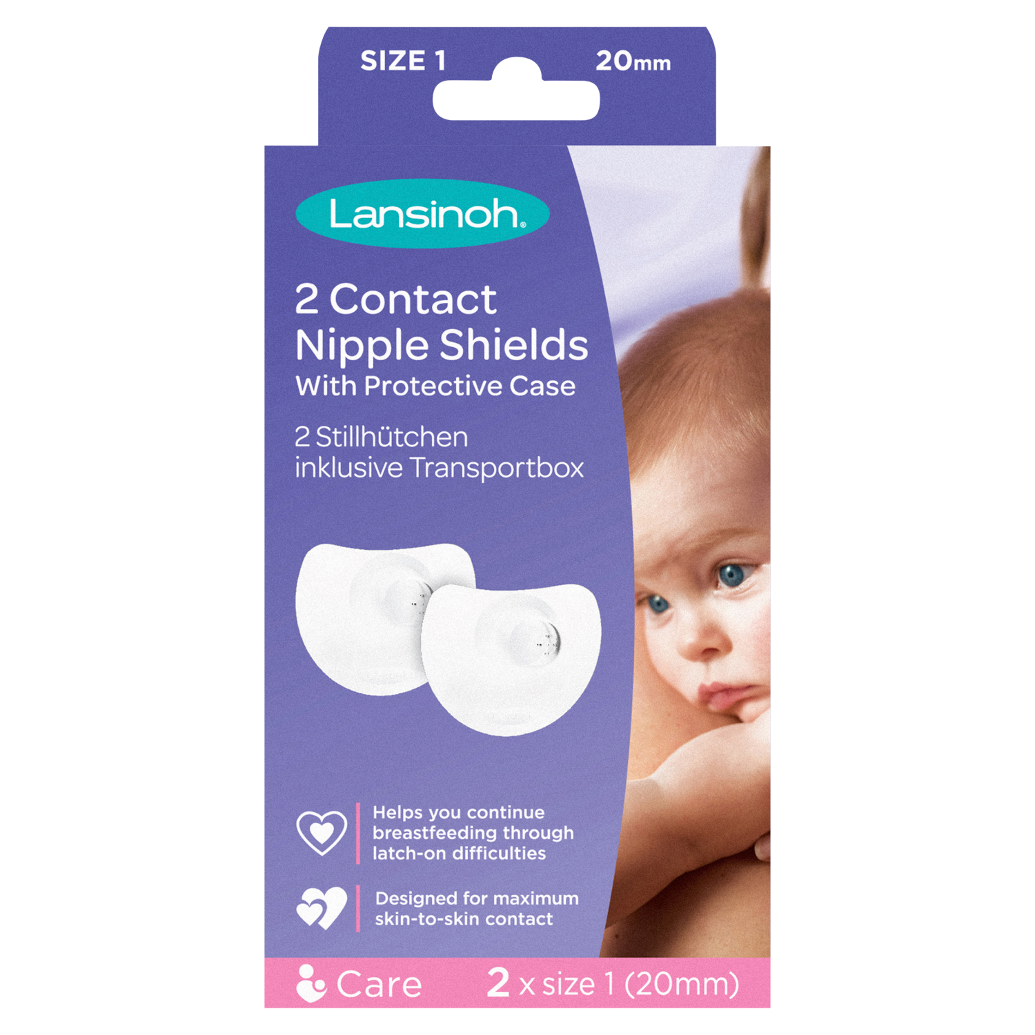 Lansinoh Medium Contact Nipple Shields 20mm x 2