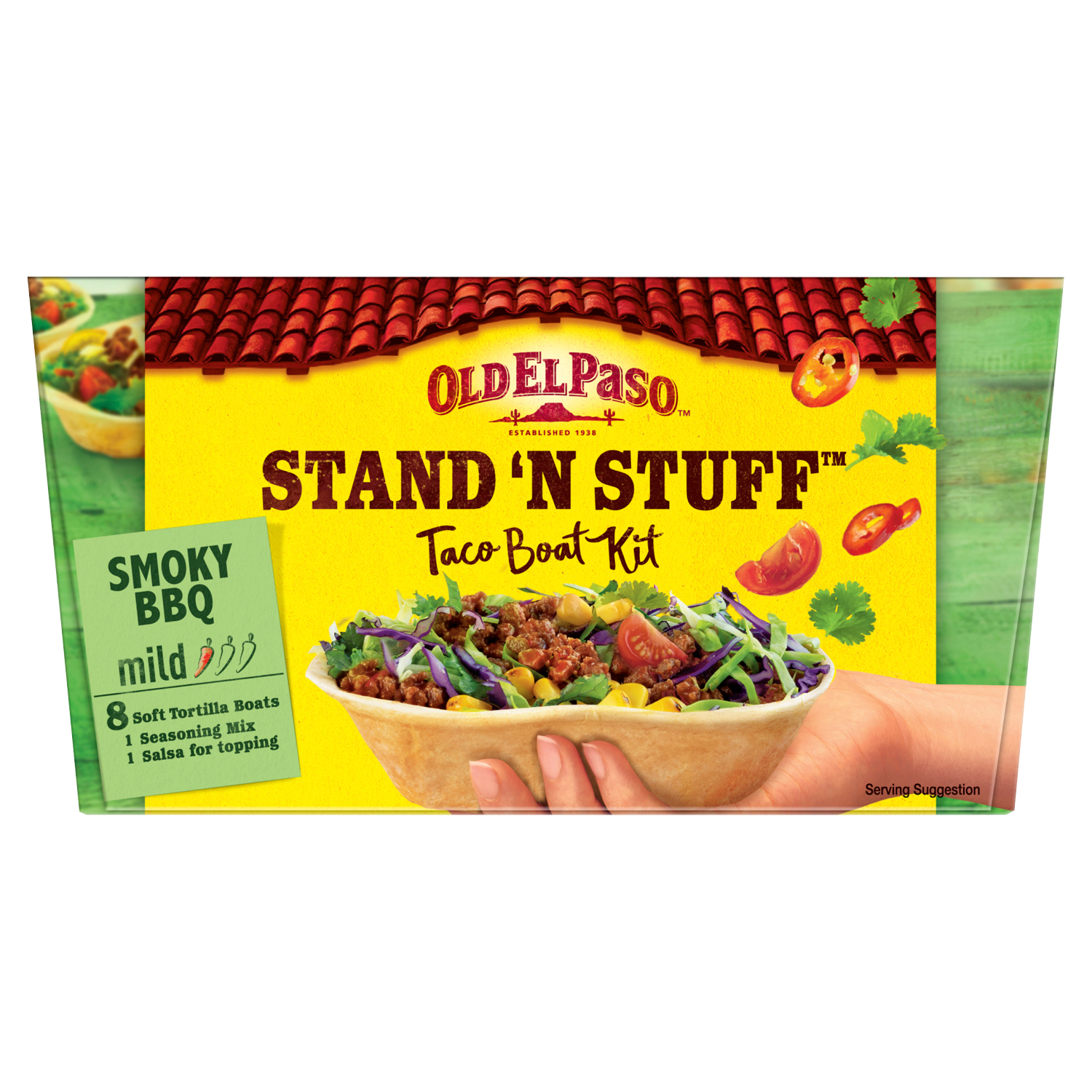 Old El Paso Stand 'N' Stuff Smoky BBQ Taco Boat Kit 350g
