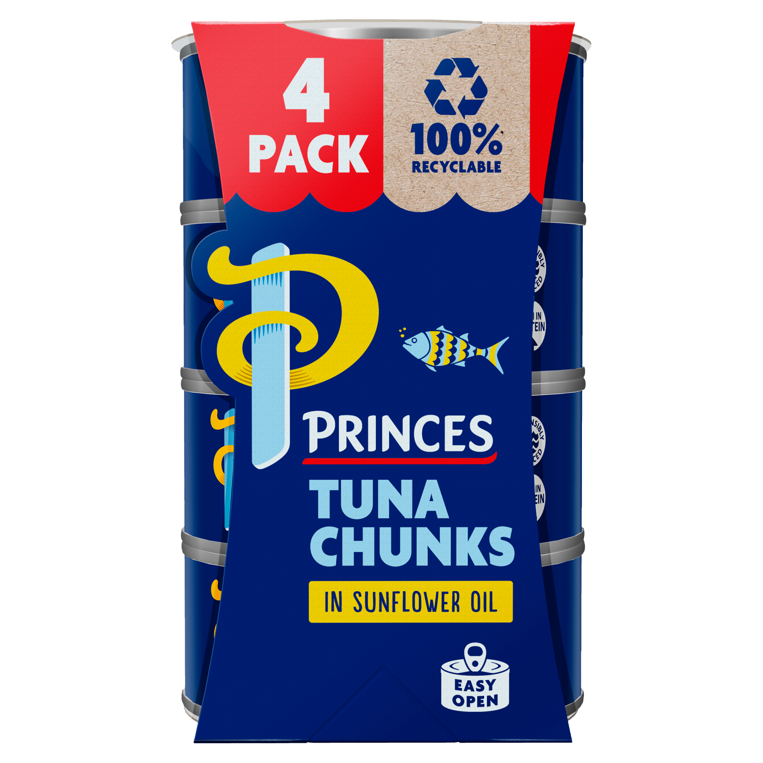 Princes Tuna Chunks in Sunflower Oil 4x 145g