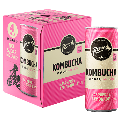Remedy Kombucha Raspberry Lemonade 4x 330ml