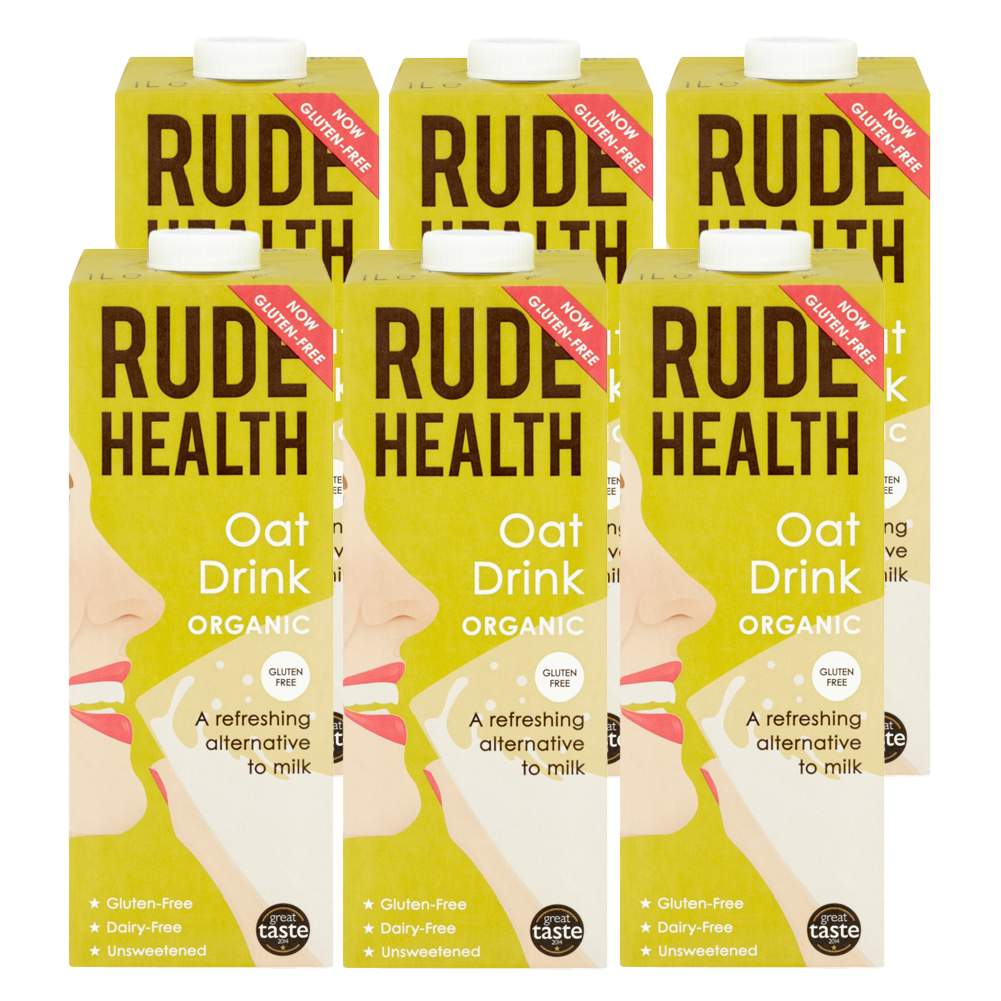 Rude Health Organic Unsweetened Oat Drink 6 x 1L