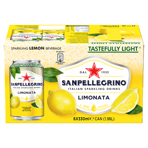San Pellegrino Sparkling Lemon | 6 Bottles x 330ml