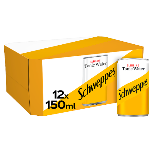 Schweppes Slimline Tonic Water | 12 Cans x 150ml