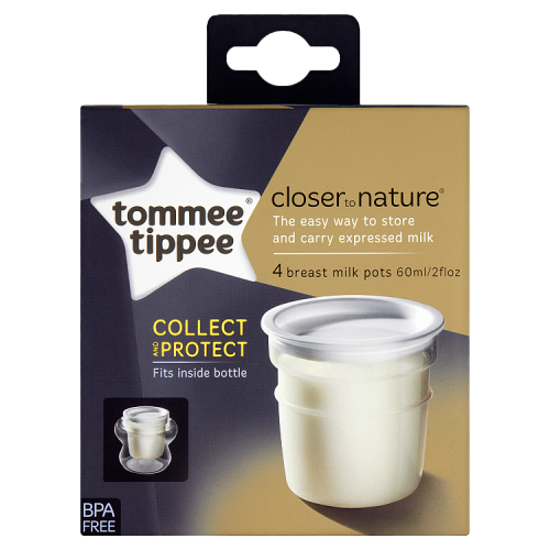 Tommee Tippee Closer to Nature Breast Milk Pots | 4 Pots x 60ml