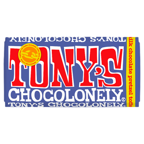 Tony's Chocolonely Fairtrade Dark Milk Chocolate Pretzel Toffee 42% 180g