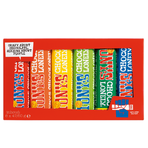 Tony's Chocolonely Mini Rainbow Tasting Pack 6 x 47/50g
