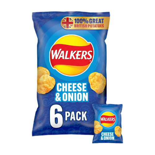 Walkers Cheese & Onion Multipack Crisps 6x25g