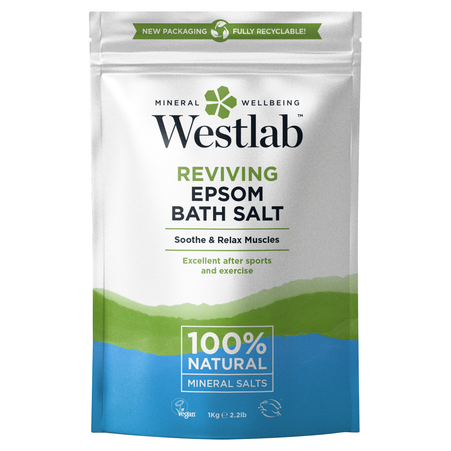 Westlab Pure Mineral Bathing Epsom Salt | 1kg Pack