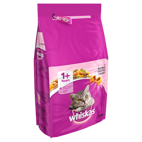 Whiskas Adult 1+ Dry Cat Food with Salmon | 1.9kg Bag