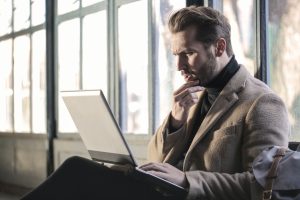 man using laptop