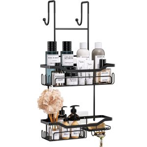 Belfry Bathroom Allegra Hanging Stainless Steel Shower Caddy black/gray 1.07 H x 60.0 W x 32.0 D cm