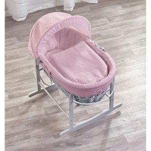 Harriet Bee Rhodes Moses Basket and Stand gray/pink 30.0 H x 47.0 W x 72.0 D cm