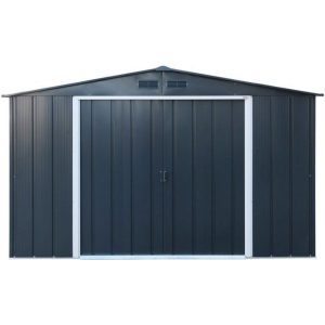 10 x 8 Sapphire Apex Metal Shed in Anthracite Grey