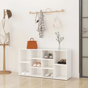 17 Stories 10 Pair Shoe Rack white 54.5 H x 103.0 W x 30.0 D cm