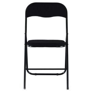 17 Stories 4 Pcs Folding Lightweight Chair Set with Portable Metal Frame Light Grey Ribcord Seats black 79.0 H x 45.0 W x 45.0 D cm