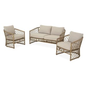17 Stories Aariah Metal 4 - Person Seating Group with Cushions brown 71.5 H x 188.5 W x 77.5 D cm