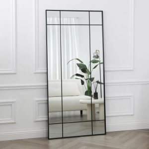 17 Stories Aion Rectangle Metal Floor Mirror