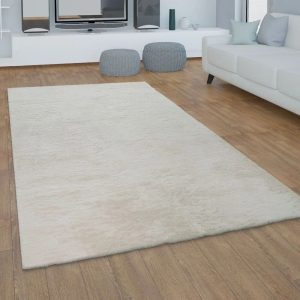 17 Stories Anarsija Shaggy Cream Rug white 80.0 W x 3.0 D cm