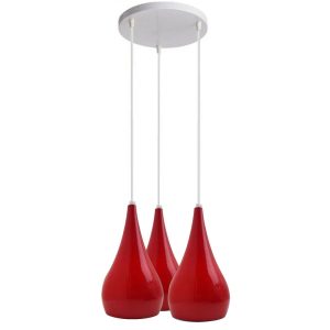 17 Stories Bohuslava 3 - Light Cluster Teardrop Pendant red 95.0 H x 20.0 W x 20.0 D cm