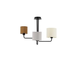 17 Stories Emelita 3-Light 56cm Semi Flush Mount black 43.0 H x 56.0 W x 2.5 D cm