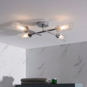 17 Stories Jahoda 4 -Light 60cm Semi Flush Mount gray 9.5 H x 60.0 W x 60.0 D cm
