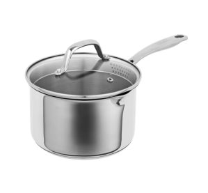 Kuhn Rikon Allround Plus Stainless Steel Induction Safe Saucepan with Draining Lid gray 18cm / 2.7L