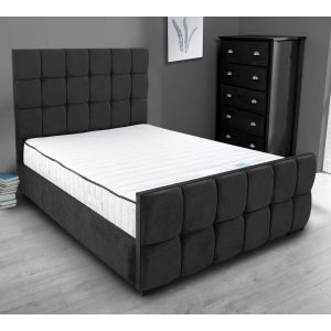 Brayden Studio Merricks Upholstered Bed Frame black 137.0 H x 144.0 W x 208.0 D cm