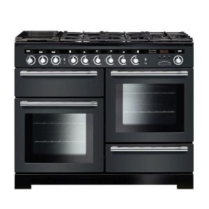 Rangemaster Encore Deluxe 110 Dual Fuel Range Cooker - Slate/Chrome