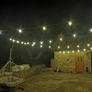 Dakota Fields Alterma 18.3M Solar Powered 30 - Bulb Festoon Lights String Light black 6.0 H x 1830.0 W cm