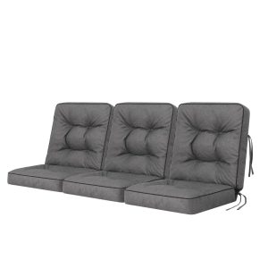 Ebern Designs 3 Swing Cushion VENUS 3x50cm - blue navy eco flax gray 10.0 H x 60.0 W x 50.0 D cm