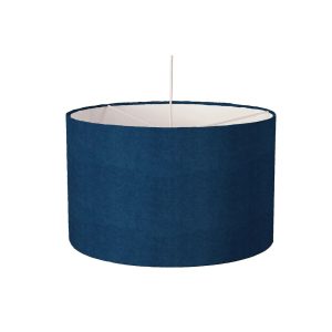 Ebern Designs Luxury Velvet Drum Lamp Shade blue 21.0 H x 30.0 W x 30.0 D cm