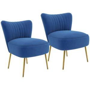 Fairmont Park Allbright 53cm Wide Tufted Polyester blue 69.5 H x 53.0 W x 69.5 D cm