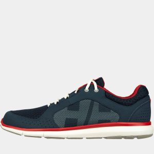 Helly Hansen Men's Ahiga V4 Hydropower Lightweight Deck Sneakers Navy 9.5 - Navy Blue Flag - Male