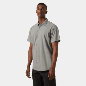 Helly Hansen Men’s Tofino Solen Short Sleeve Shirt Grey 2XL - Terrazzo Grey - Male