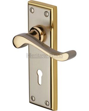Heritage Brass Edwardian Door Handle gray 15.3 H x 10.0 W cm
