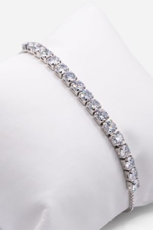 Lilly and Hope Adjustable Slider Tennis Bracelet in Silver ONE female