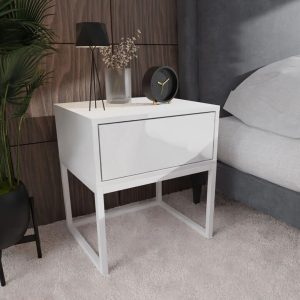 Metro Arnae 1 Drawer Bedside Table white 53.0 H x 45.0 W x 37.0 D cm
