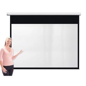 Symple Stuff Pro Channel Fix White Electric Projection Screen white 183.3 H x 234.0 W x 9.7 D cm