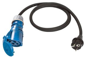Weingärtner Kabel CEE Adapter 3-pin Protective Contact Plug 1.5 m with Hinged Cover on CEE Plug