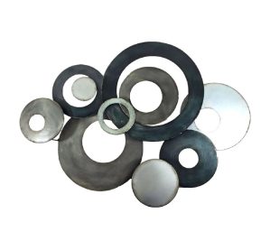 World Menagerie Abstract Discs Wall Decor black 51.0 H x 74.0 W cm