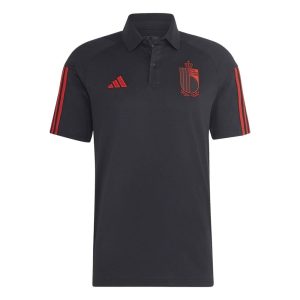 adidas 2022-2023 Belgium Polo Shirt (Black) - Black - male - Size: Large 42-44" Chest